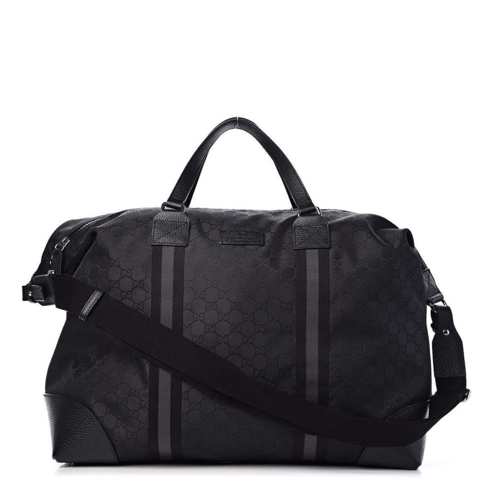 Gucci GG Web Nylon Monogram XL Duffle Bag Black perfect condition used 3-4 times - Picture 2 of 4